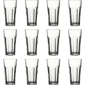 Pasabahce Longdrinkglas "Longdrinkgläser Casablanca 415 ml 12er Set transparent", bunt (transparent), B:8,7cm H:13cm Ø:8,7cm, Glas, Trinkgefäße, Longdrinkglas, Spülmaschinengeeignet, Stapelbar