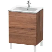 Duravit L-Cube Waschtischunterbau stehend, 2 Auszüge, 620x704x481mm, LC662507979, Farbe: Nussbaum Natur Dekor