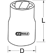 Ks Tools 3/8" Spiral-Profil-Kraft-Stecknuss - 913.3864
