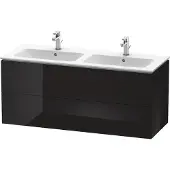 Duravit L-Cube Waschtischunterbau wandhängend, 4 Schubkästen, 1290x550x481mm, LC625904040, Farbe: Schwarz Hochglanz Lack