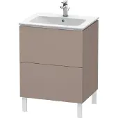 Duravit L-Cube Waschtischunterbau stehend, 2 Auszüge, 620x704x481mm, LC662504343, Farbe: Basalt Matt Dekor