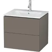 Duravit L-Cube Waschtischunterbau wandhängend, 2 Schubkästen, 620x550x481mm, LC624009090, Farbe: Flannel Grey Seidenmatt Lack
