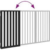 vidaXL 3-tlg. Hundetor Faltbar Schwarz 150 cm Pappelholz