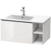 Duravit L-Cube Waschtischunterbau wandhängend, 1 Auszug, Regalelement seitlich, Becken links, 820x400x481mm, LC619108585, Farbe: Weiß Hochglanz Lack
