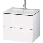 Duravit L-Cube Waschtischunterbau wandhängend, 2 Schubkästen, 620x550x481mm, LC624008585, Farbe: Weiß Hochglanz Lack
