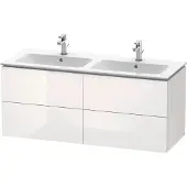 Duravit L-Cube Waschtischunterbau wandhängend, 4 Schubkästen, 1290x550x481mm, LC625908585, Farbe: Weiß Hochglanz Lack