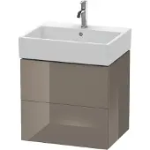 Duravit L-Cube Waschtischunterbau wandhängend, 2 Schubkästen, 584x544x459mm, LC627508989, Farbe: Flannel Grey Hochglanz Lack
