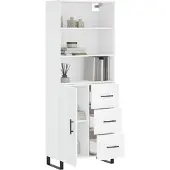 vidaXL Highboard Weiß 69,5x34x180 cm Holzwerkstoff