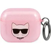 Karl Lagerfeld KLA3UCHGP AirPods 3 Hülle pink/pink Glitter Choupette