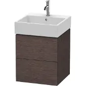 Duravit L-Cube Waschtischunterbau wandhängend, 2 Schubkästen, 484x544x459mm, LC627407272, Farbe: Eiche Dunkel gebürstet Echtholzfurnier