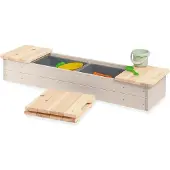 Pinolino Sandkasten "Hedda, beige/natur", beige (beige, natur), Sandkästen, Kinder, B/H/L: 113,5cm x 18,5cm x 114cm, Massivholz, Sandkasten, B:113,5cm H:18,5cm L:114cm T:32cm