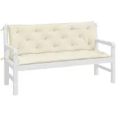 vidaXL Gartenbank-Auflagen 2 Stk. Cremeweiß 150x50x7 cm Oxford-Gewebe