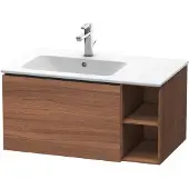 Duravit L-Cube Waschtischunterbau wandhängend, 1 Auszug, Regalelement seitlich, Becken links, 820x400x481mm, LC619107979, Farbe: Nussbaum Natur Dekor