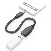 Hama USB-Kabel "USB Adapterkabel, OTG, USB C Stecker, USB A Buchse, 15 cm, Schwarz", schwarz, 15cmcm, Kabel, USB-Kabel