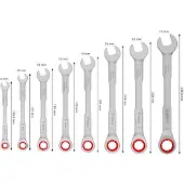Bosch Ratschen-Ring-Maulschlüssel, 8-19 mm, 8-teilges Set - 1600A03AG5