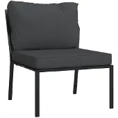 vidaXL 9-tlg. Garten-Lounge-Set mit Grauen Kissen Stahl