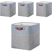 Merkloos Omgoods – Set aus 4 Aufbewahrungsboxen – Grau-Blau – 33x33x33 cm