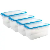 Merkloos Set von 3 Luftdichten Aufbewahrungsboxen, Blau, 2.5L