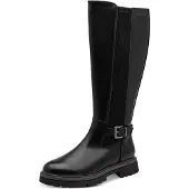 Marco Tozzi Damen Stiefel Knöchel-Schnalle langer Chalsea-Einsatz Vegan 2-25610-47, Größe:37 EU, Farbe:Schwarz
