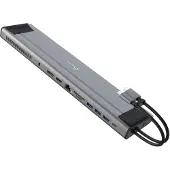 J5CREATE JCD552-N M.2 NVMe USB-C Gen 2 Docking Station, Kabelgebunden, USB 3.2 Gen 1 (3.1 Gen 1) Type-C, 10,100,1000 Mbit/s, Schwarz, Silber, Silver & Black, MicroSD (TransFlash)