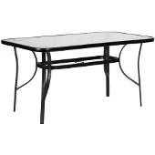 Multigarden SC-094-120 Gartentisch aus Glas, 120 × 70 cm, schwarz