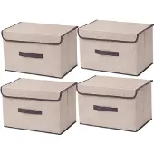 Merkloos Omgoods – Set aus 4 zusammenklappbaren Aufbewahrungsboxen mit Deckel