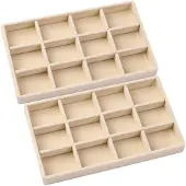 Merkloos Solidchoice – Set aus 2 stapelbaren Schmuckkästchen mit 12 Fächern