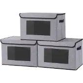 Merkloos Omgoods – Set aus 3 zusammenklappbaren Aufbewahrungsboxen mit Deckel