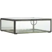 Merkloos Rechteckige Aufbewahrungsbox aus Glas und Metall