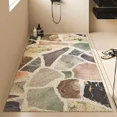 Sonstiges Duschmatte Badewanne 90x150 cm rutschfest PVC Steinmuster mit hoher Wasserdurchlässigkeit
