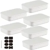 Merkloos Omgoods – Set aus 6 stapelbaren Aufbewahrungsboxen mit Deckel (weiß)