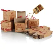COM-FOUR® 24-teiliges Adventskalender – faltbare Geschenkboxen - DIY Bastelset