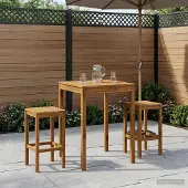 Syfax Gartenbar-Tisch Natur 80 x 80,5 x 105 cm Massivholz Akazie