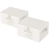 Merkloos Omgoods – Set aus 2 Aufbewahrungsboxen mit Deckel, Beige