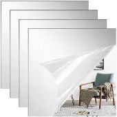 Merkloos Omgoods – Set aus 4 bruchsicheren Acryl-Wandspiegeln, 35x35 cm