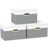Merkloos Elzusha – Stapelbare Aufbewahrungsboxen mit Deckel, 45x30x30 cm, 3er-Set