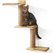 Merkloos Katzenkletterwand aus natürlichem Gummibaumholz – mit Sisalpfosten