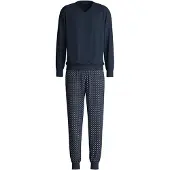 Calida Schlafanzug "Pyjama Relax Streamline Pyjama", Herren, Gr. S, bunt (blau), Obermaterial: 100% Baumwolle CO., Homewear-Sets Schlafanzug