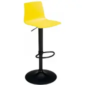 GRAND SOLEIL Design-Küchenbarhocker mit verstellbarem mattschwarzem Fuß Imola Matt - Gelb