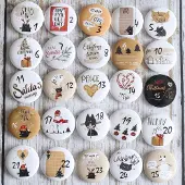 Sonstiges Adventskalender Zahlen Buttons Anstecknadeln 1-25 Metall 32 mm