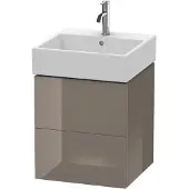 Duravit L-Cube Waschtischunterbau wandhängend, 2 Schubkästen, 484x544x459mm, LC627408989, Farbe: Flannel Grey Hochglanz Lack