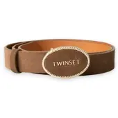 Twinset für Damen. 262TO5280 Gürtel mit beigem Logo (L), Braun, Lässig, Synthetisch