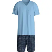 Calida Schlafanzug "Pyjama Relax Streamline Pyjama", Herren, Gr. M, bunt (blau), Obermaterial: 100% Baumwolle CO., Homewear-Sets Schlafanzug