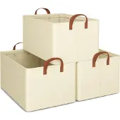 Merkloos Set aus 3 Faltbaren Aufbewahrungsboxen mit Griffen