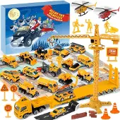 Sonstiges iZoeL Adventskalender 2024 Autos Baustelle Kinder Jungen 24 Fahrzeuge aus Legierung
