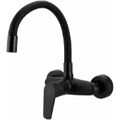 Aquanello Küchenarmatur Wand schwarz flexiblem Auslauf Casa BL-1301-CS