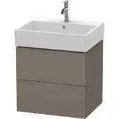 Duravit L-Cube Waschtischunterbau wandhängend, 2 Schubkästen, 584x544x459mm, LC627509090, Farbe: Flannel Grey Seidenmatt Lack