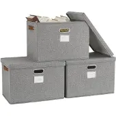 Merkloos Aufbewahrungsboxen mit Deckel, Set von 3 Faltbaren Stoffboxen