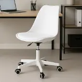 Selius Ergonomischer Bürostuhl, weiß – Höhenverstellbar, 38-58 cm – Polypropylen mit PolyurethanSchaum