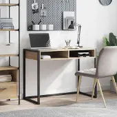 Merkloos Industrieller Schreibtisch aus Holz und Stahl für den Homeoffice-Bereich